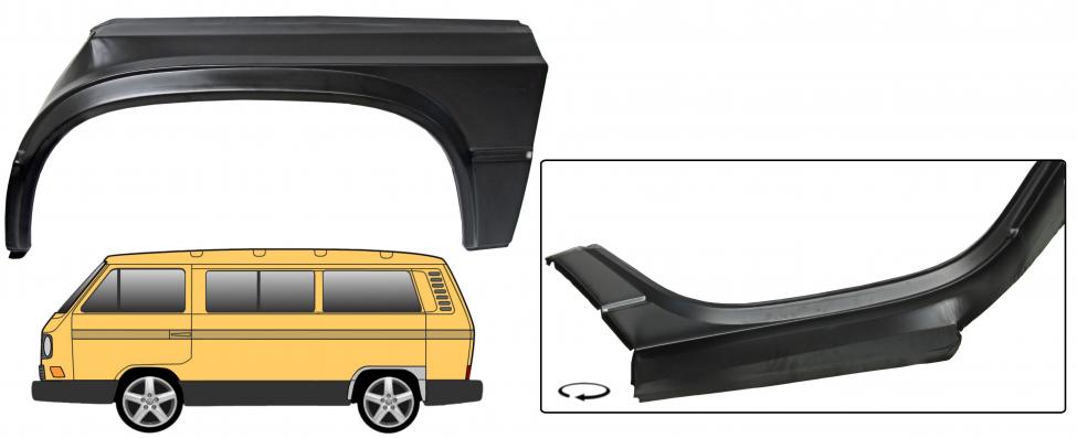 Hinteres Radkasten komplett Links - Ersatz Platte T3
