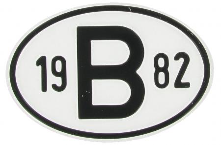 Landesplakette B 1982 – Aluminium Nationalitätszeichen oval