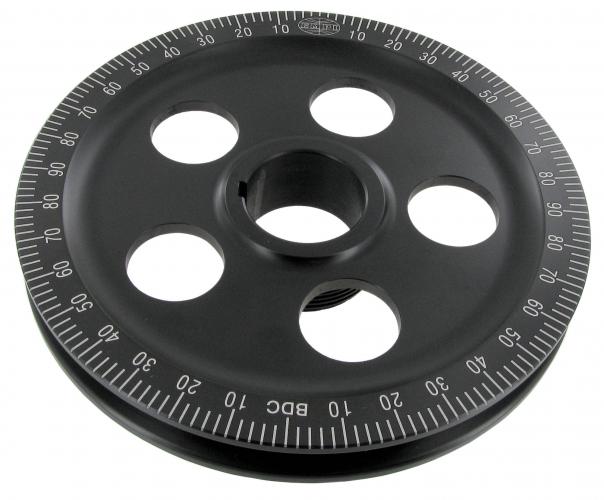 Aluminium Kurbelwellenriemenscheibe 170mm schwarz eloxiert mit Gravur