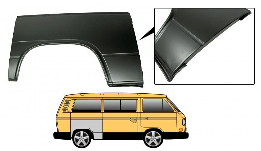 Hinteres Radkasten Reparaturblech groß Rechts T3