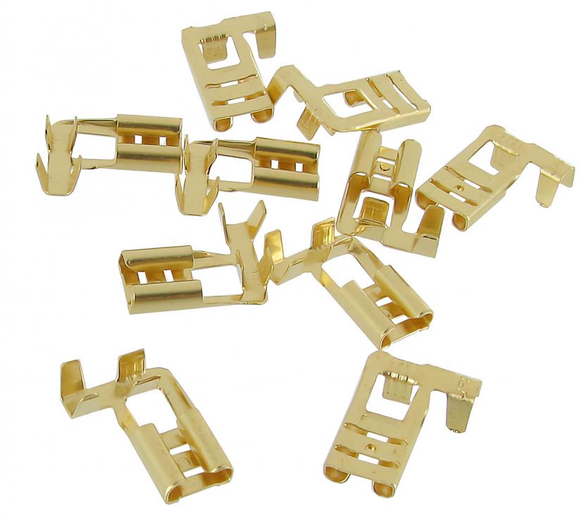 Unisolierte abgewinkelte Flachsteckhülsen 6,3 mm für 1,0–2,5 mm²