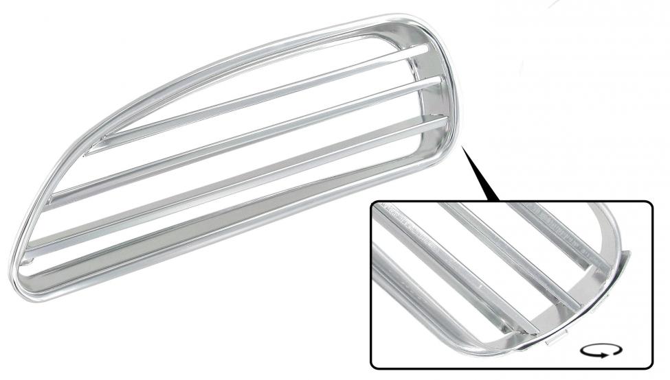 Lüftungsgitter vorne Links mit Aluminiineinsatz ab 1959