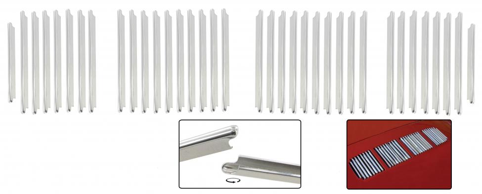 Aluminium Belüftungsgitter Motorhaube poliert (Organ Pipes)