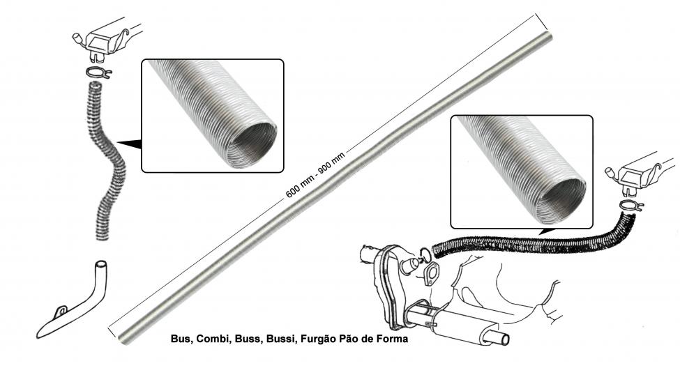Aluminium Luftfilter- und Heizungsschlauch für VW Oldtimer