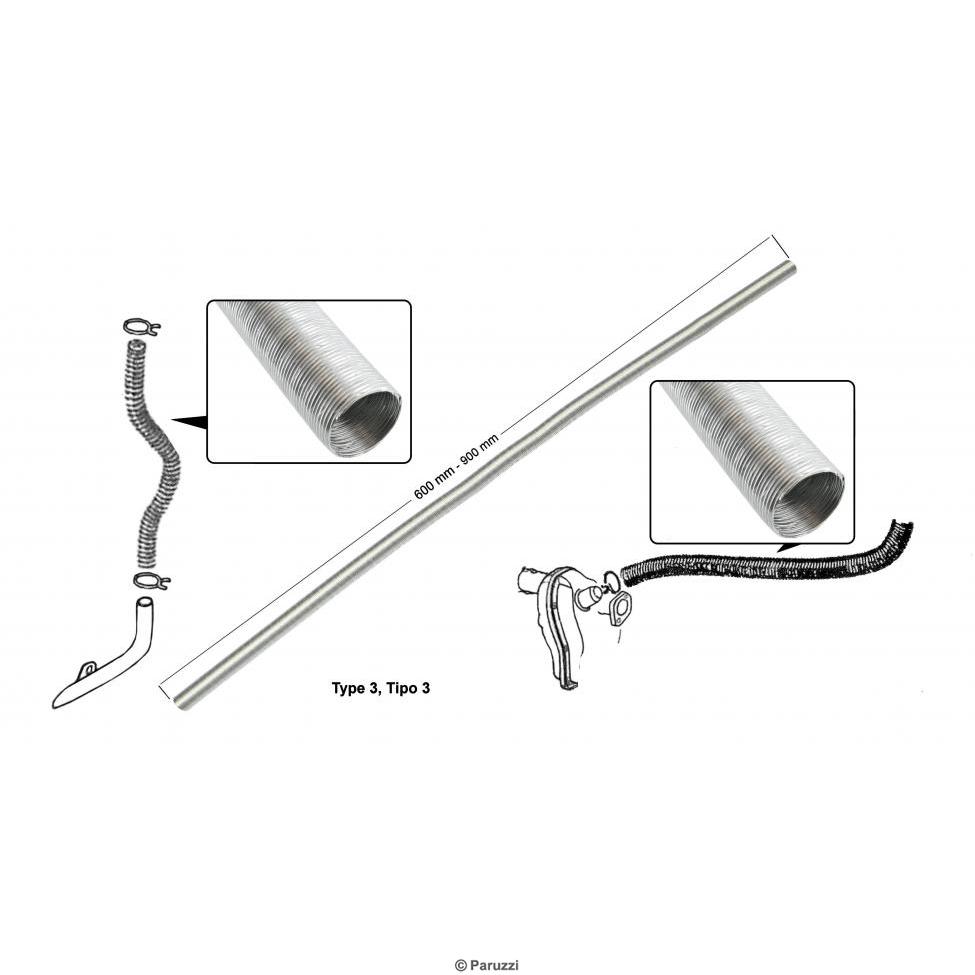 Luftfilter und Heizungsschlauch aus Aluminium