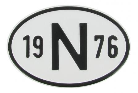 Landesplakette N 1976 – Aluminium Nationalitätsschild für Oldtimer