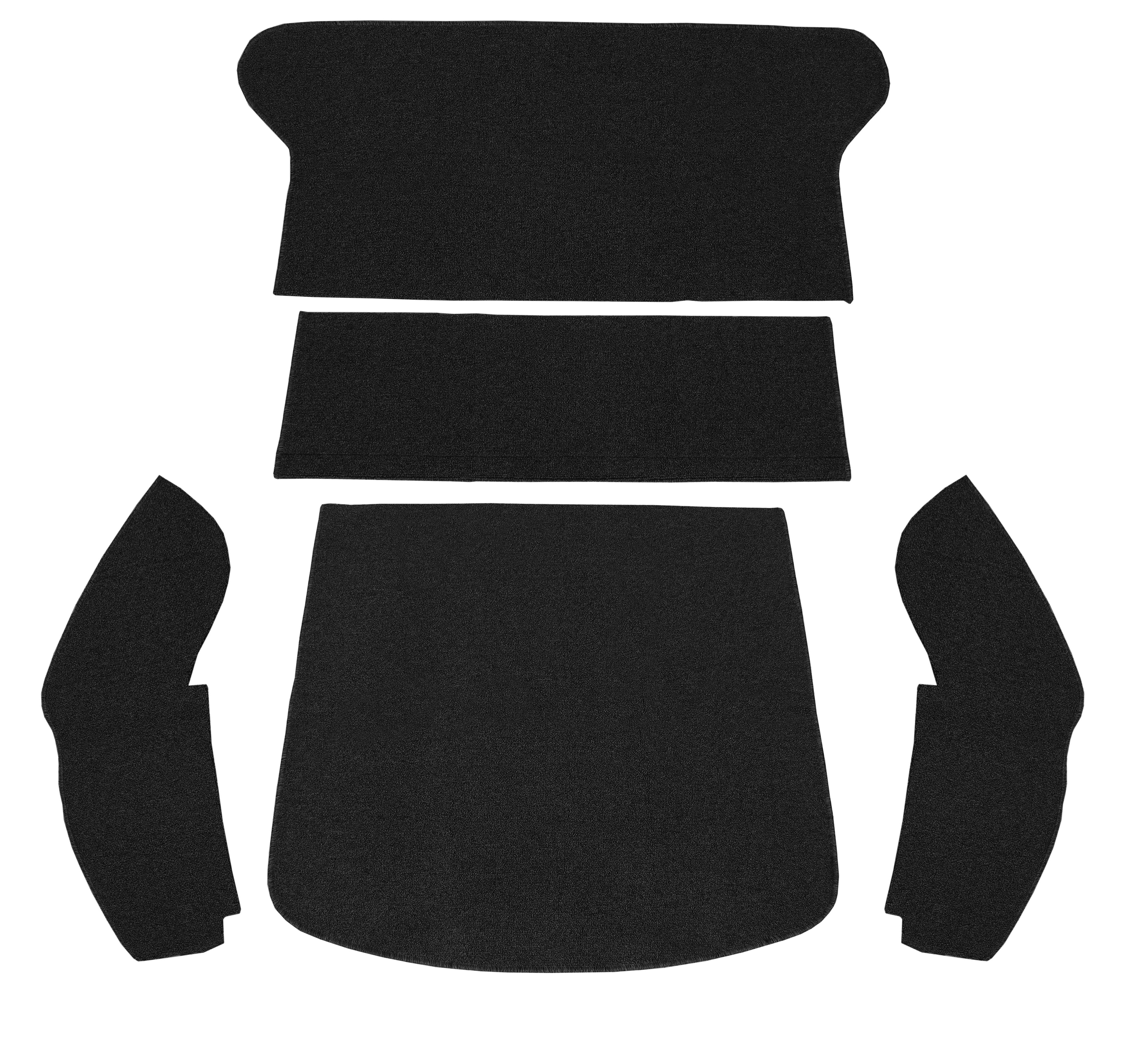 Gerippter Schlingenware Heckkofferraum Teppichsatz, schwarz (5-teilig)