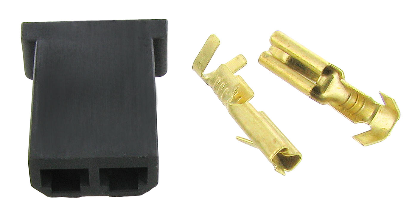 2-poliges Flachsteckergehäuse mit 2,8 mm Steckern