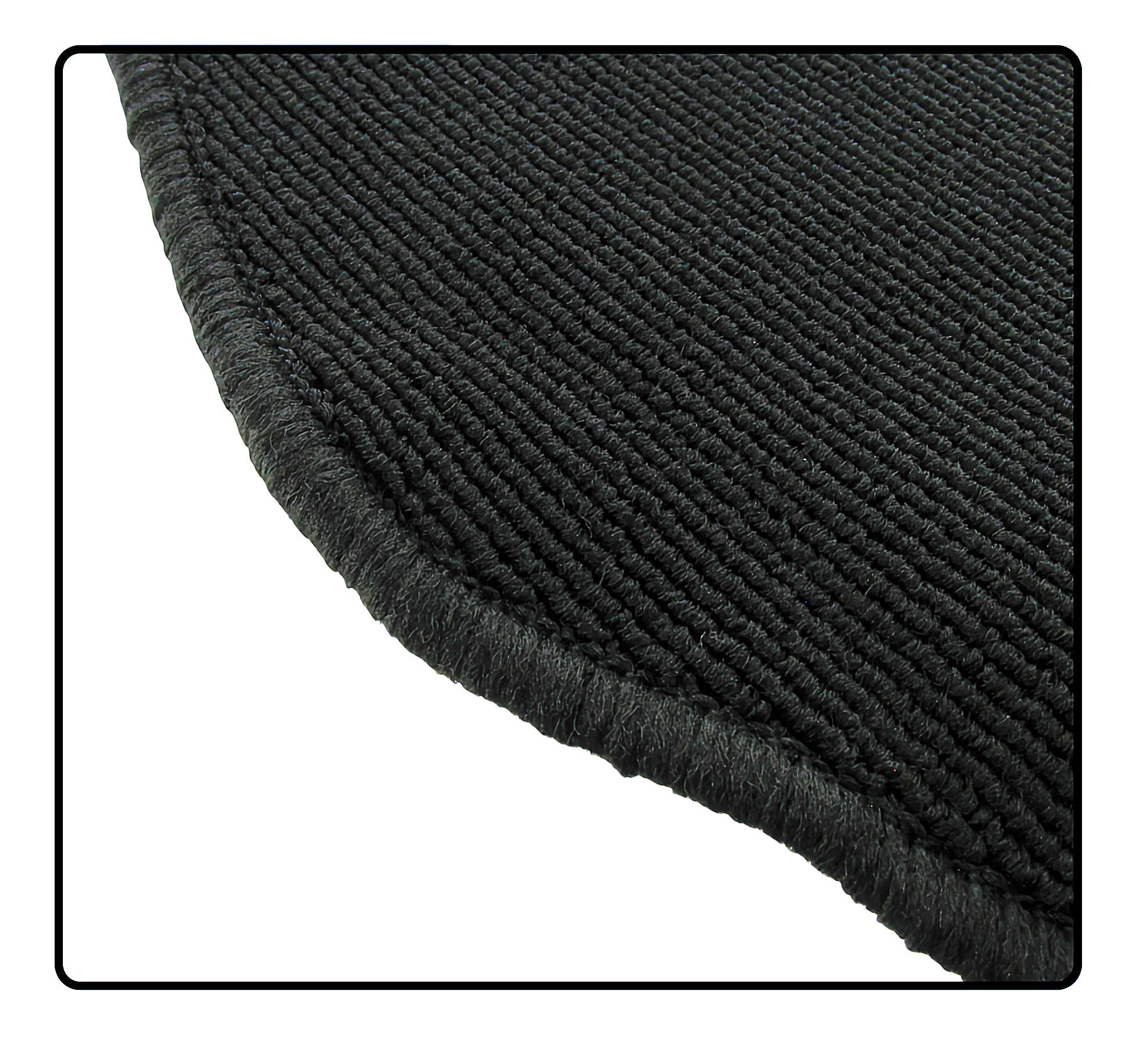 Gerippter Bouclé-Innenteppichsatz, schwarz (7-teilig)