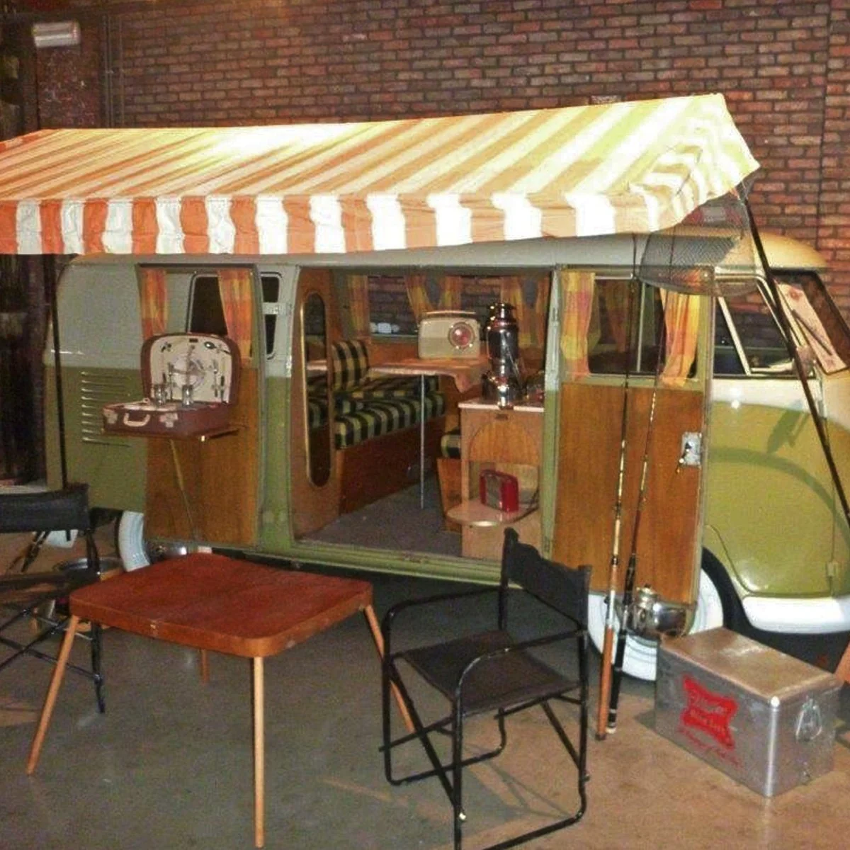 Westfalia Zelt Top orange/weiß für VW Bus bis 1967