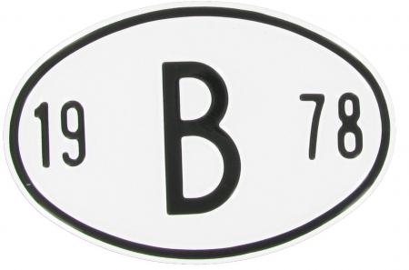 Landesplakette B 1978 – Aluminium Länderschild für Oldtimer