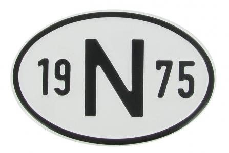 Landesplakette N 1975 – Aluminium Nationalitätsschild für Oldtimer