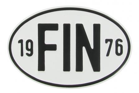 Landesplakette FIN 1976 – Aluminium Nationalitätsschild oval