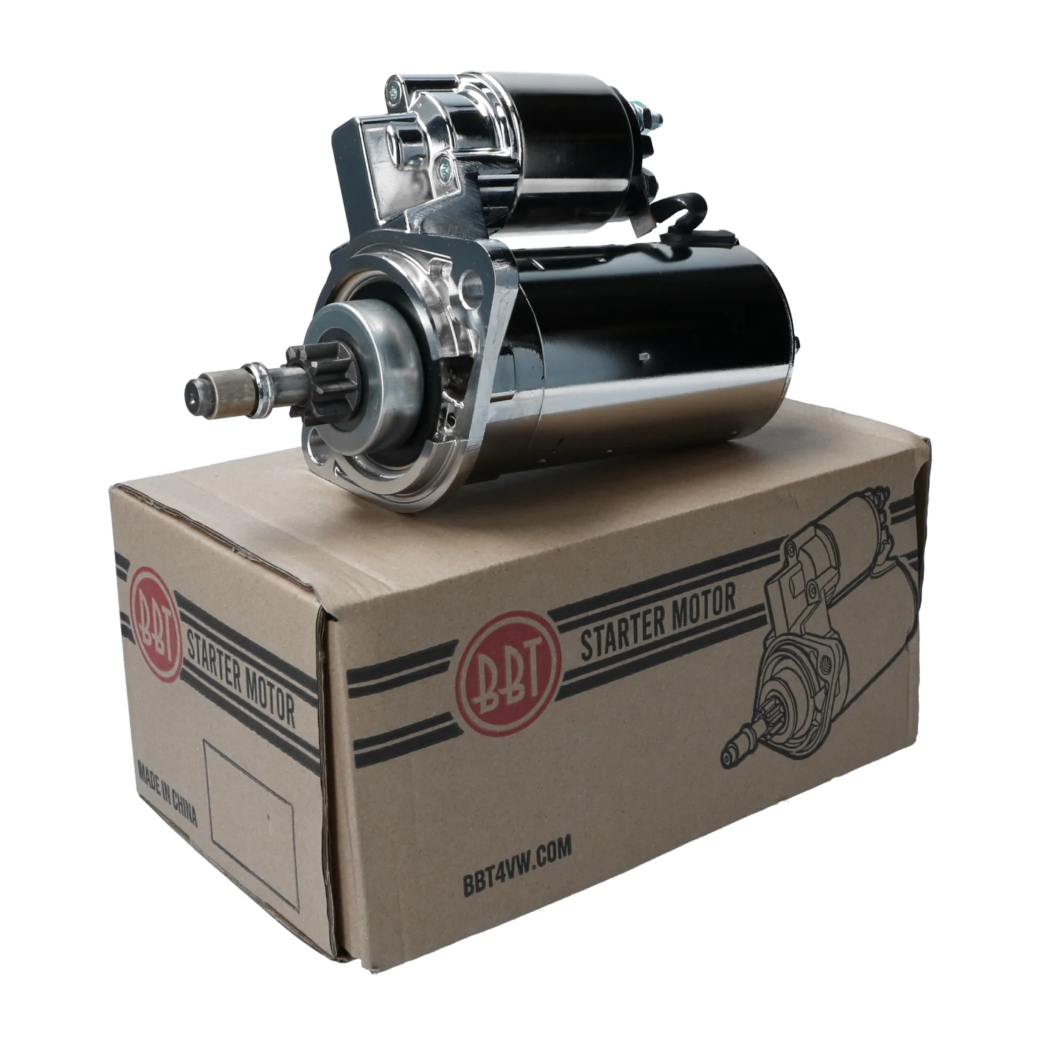 Anlasser 12V 1,4 kW verchromt für VW Käfer Karmann Ghia Bus