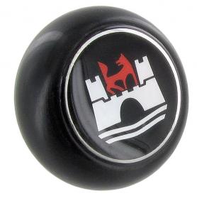Schaltknopf schwarz mit Wolfsburg-Emblem für VW-Oldtimer