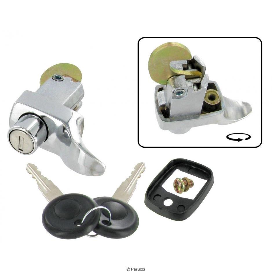 Verchromtes Motorhaubenschloss mit Schlüssel