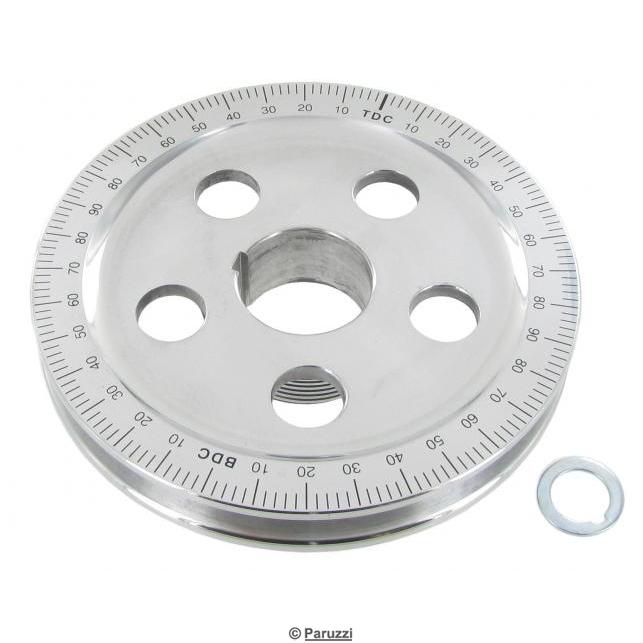 Fünf-Loch-Aluminium-Riemenscheibe mit schwarzer Gravur