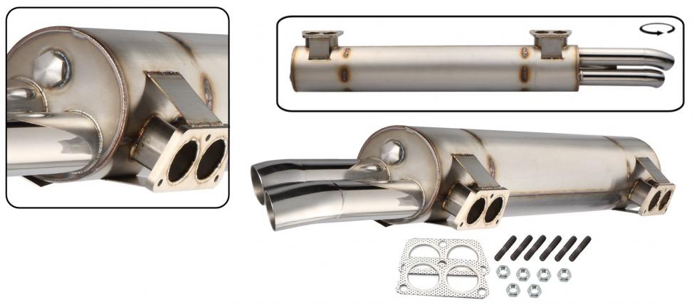 Superflow Auspuff Edelstahl Typ 4 Motor Hochglanzpoliert