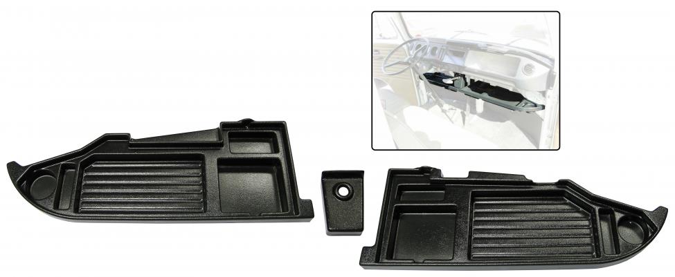 Armaturenbrettablage mit Aufbewahrungsfächern, Schwarz ABS