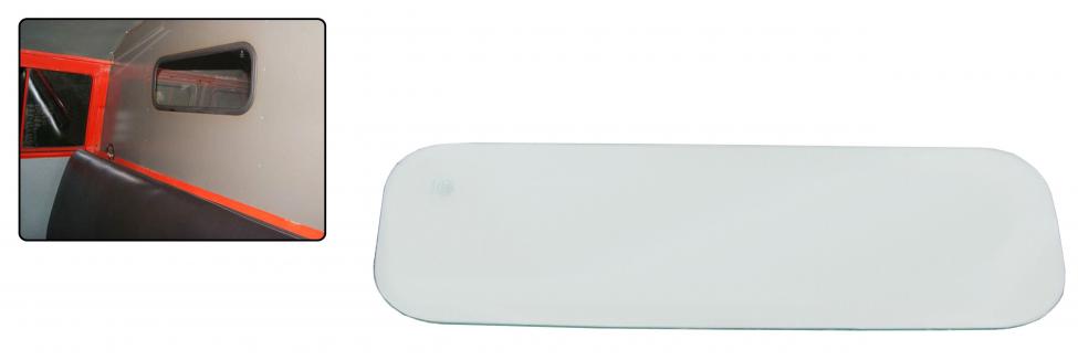 Kabine Teiler Fenster 49x17 cm Hartglas mit Gummi