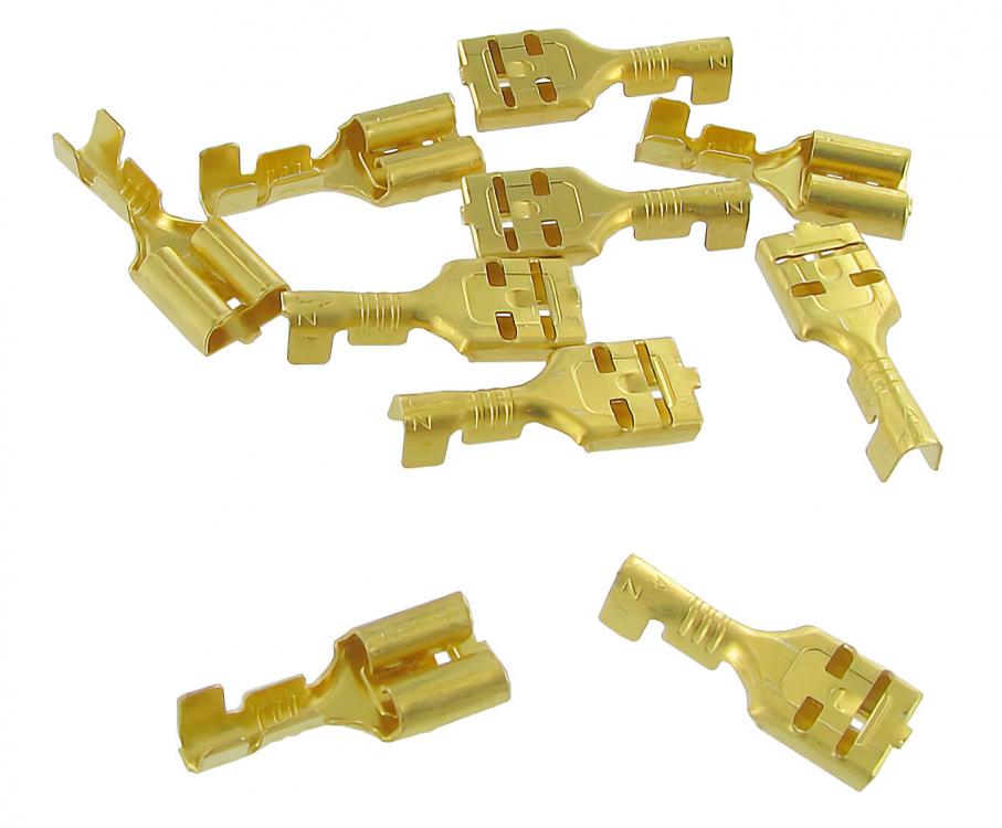 Flachsteckhülsen 6,3 mm unisoliert für 0,5–1,0 mm² Kabel