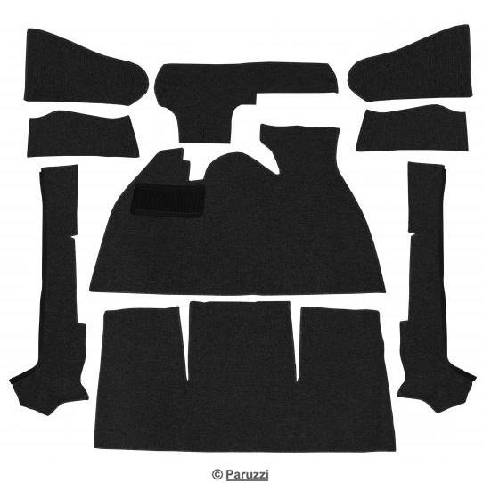 Schlingenflor-Teppichsatz für den Innenraum schwarz (9-teilig) für Cabrio 