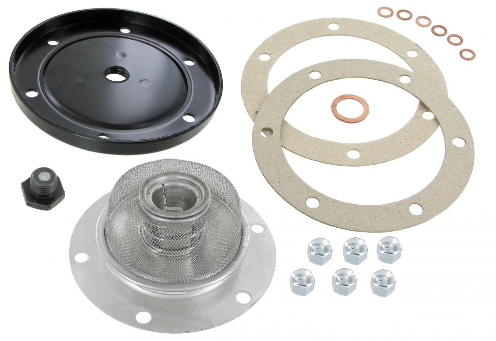 Schwarze Ölwannensatz mit magnetischem Abflussstopfen