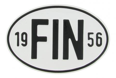 Landesplakette FIN 1956 – Aluminium Länderschild oval