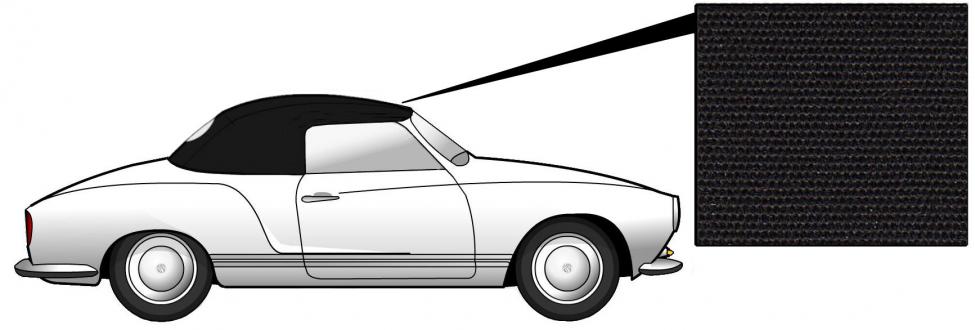 Cabrio Verdeck Canvas Schwarz für Karmann Ghia ab 1968