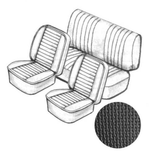 Sitzbezug Satz, ohne Kopfstütze, Schwarz Muster Quadrat Vinyl