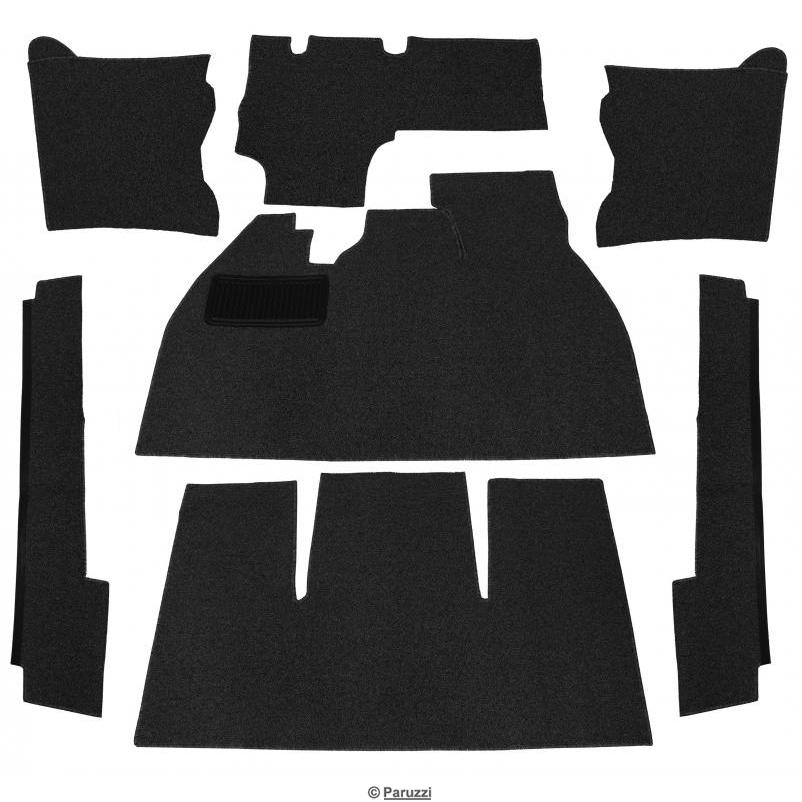 Schlingenflor-Teppichsatz für den Innenraum schwarz (7-teilig) 