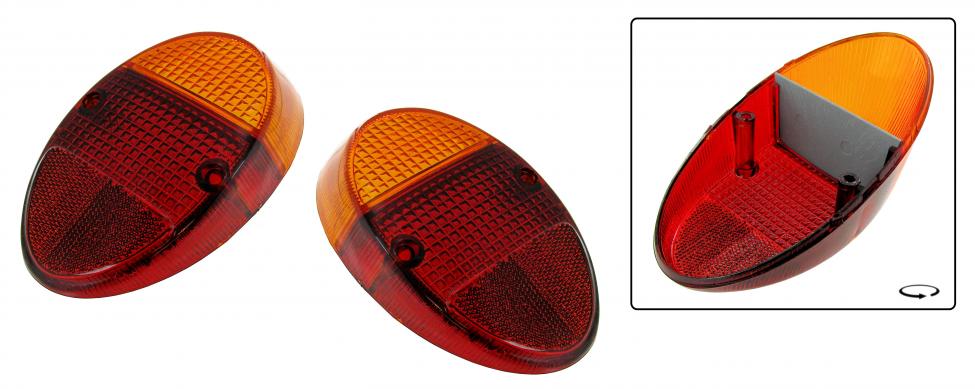 Rücklichtglas Bernstein Orange/Rot B-Qualität Käfer