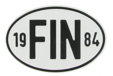 Landesplakette FIN 1984 Aluminium oval 18x12cm