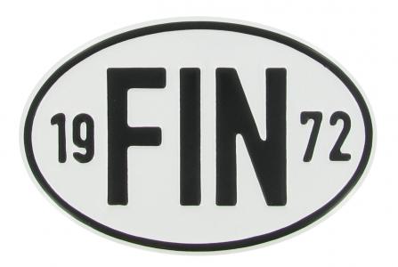 Landesplakette FIN 1972 Aluminium oval 18x12cm