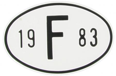 Landesplakette F 1983 oval Aluminium 18x12cm