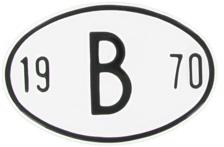 Landesplakette B 1970 – Aluminium Länderschild für VW-Oldtimer