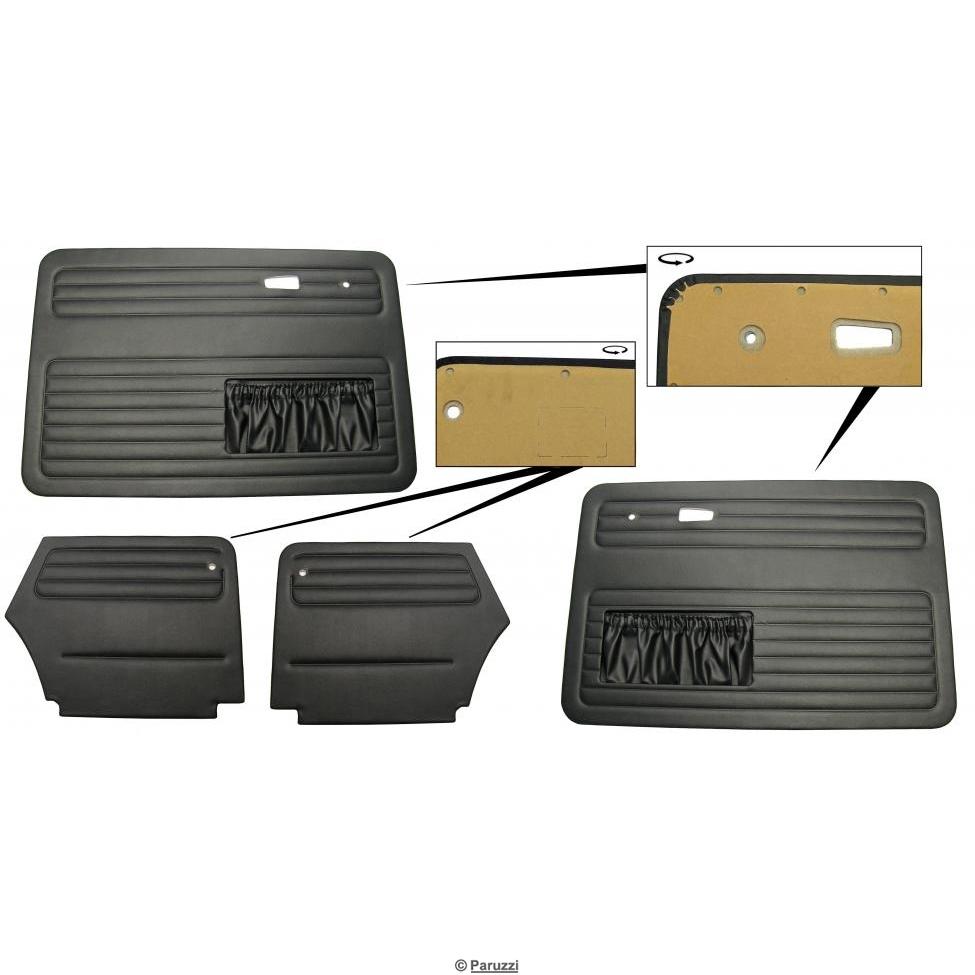 Tür- und Heckverkleidung schwarzes Vinyl (4-teilig)