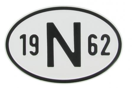 Landesplakette N 1962 – Aluminium Nationalitätsschild für VW Klassiker