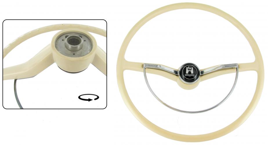 Standard Lenkrad Elfenbein komplett mit Hupenring