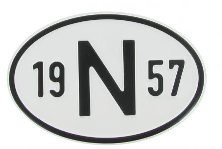 Landesplakette N 1957 – Aluminium Nationalitätszeichen für VW