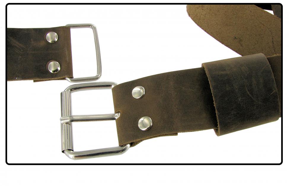 Gepäckträgerriemen Braun Leder mit Chromschnallen