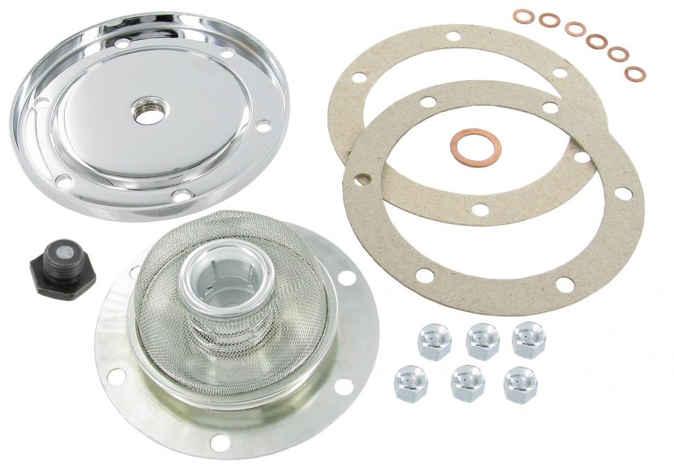 Chrom Ölwannensatz mit magnetischer Ablassschraube für VW