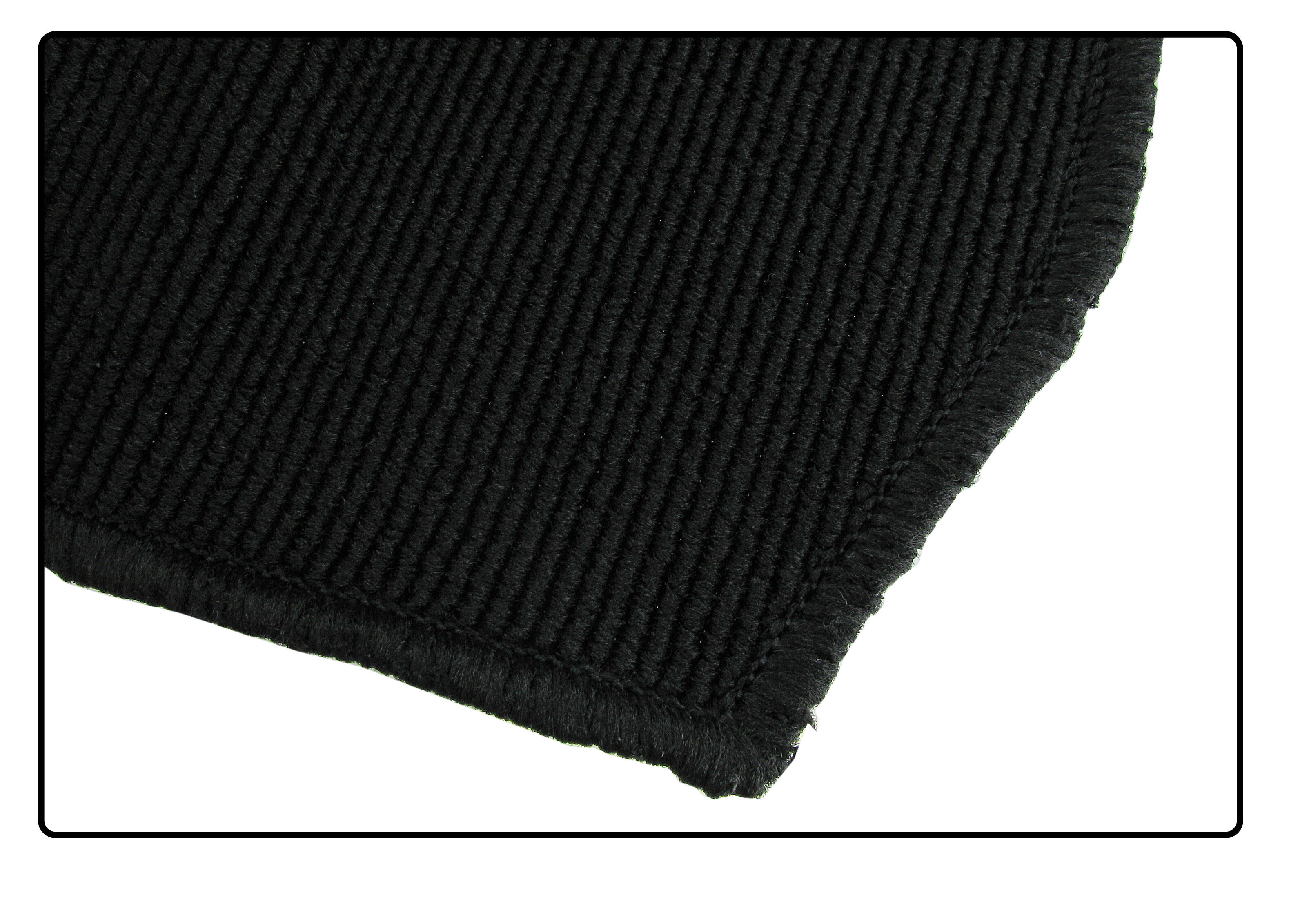 Gerippter Bouclé-Kofferraumteppich schwarz 2-teilig