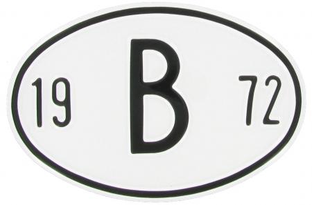 Landesplakette B 1972 - Aluminium Nationalitätszeichen oval