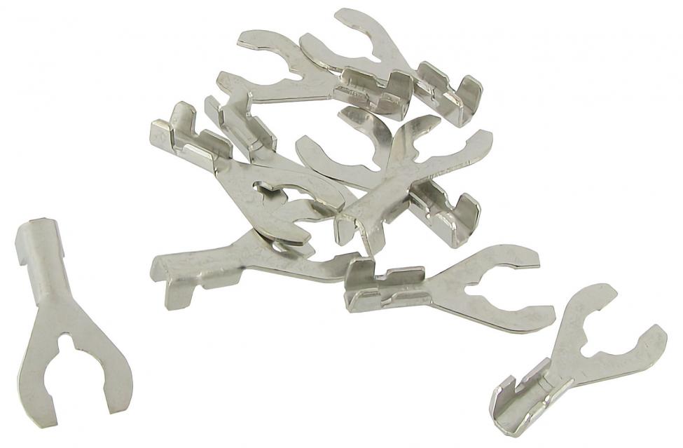 Unisolierte Gabelkabelschuhe 6 mm für 1,5-2,5 mm² Kabel