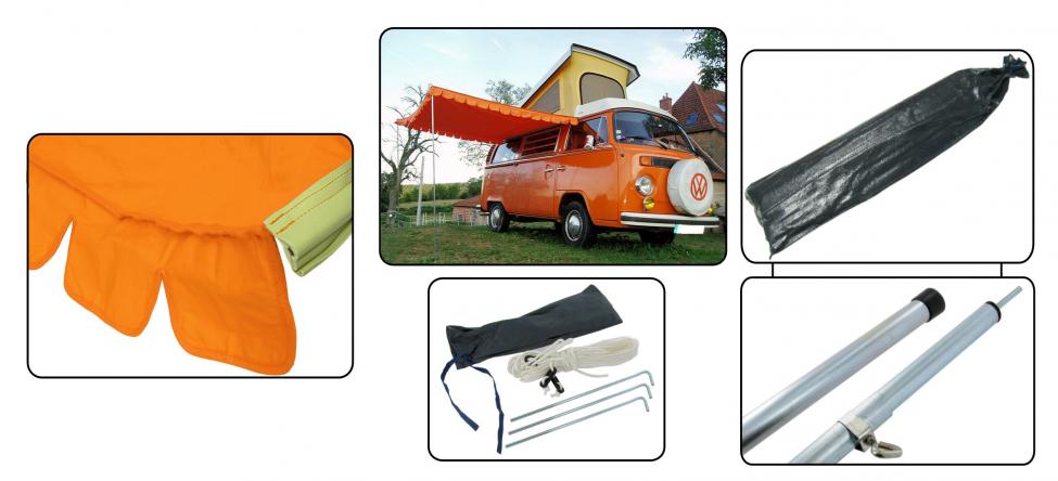Vintage Sonnendach orange für Bulli bis 1979