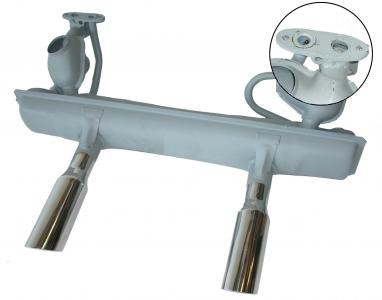 Sporty Auspuff mit verchromten Doppelrohren 65mm für VW