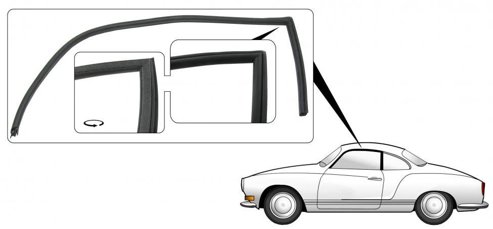 Türdichtung Fenstergummi links | Karmann Ghia ab 1971