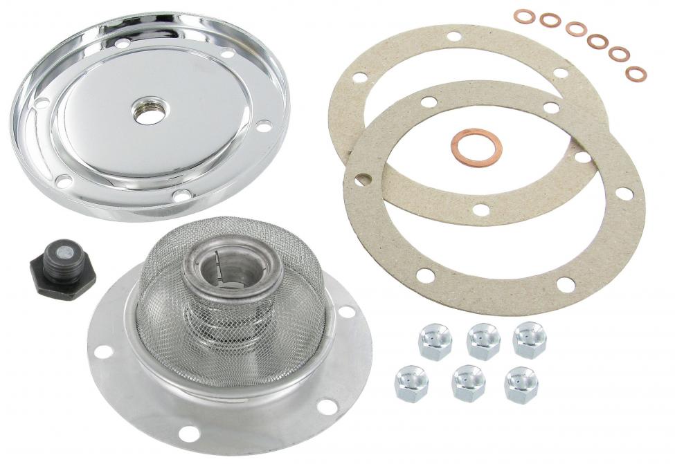 Ölwannenschutz-Set verchromt mit Magnetstöpsel
