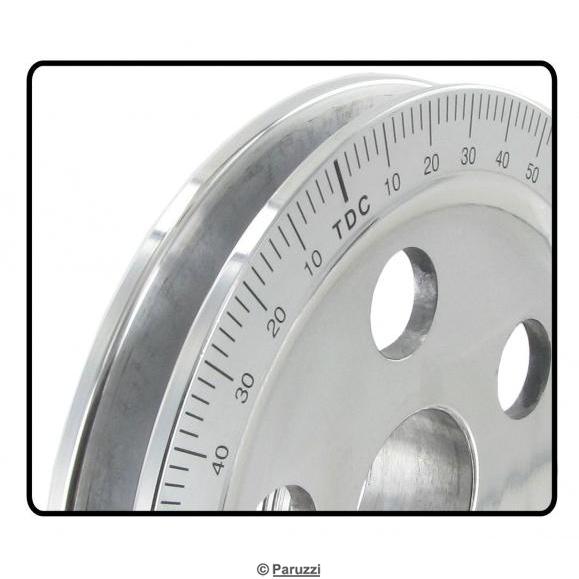 Fünf-Loch-Aluminium-Riemenscheibe mit schwarzer Gravur